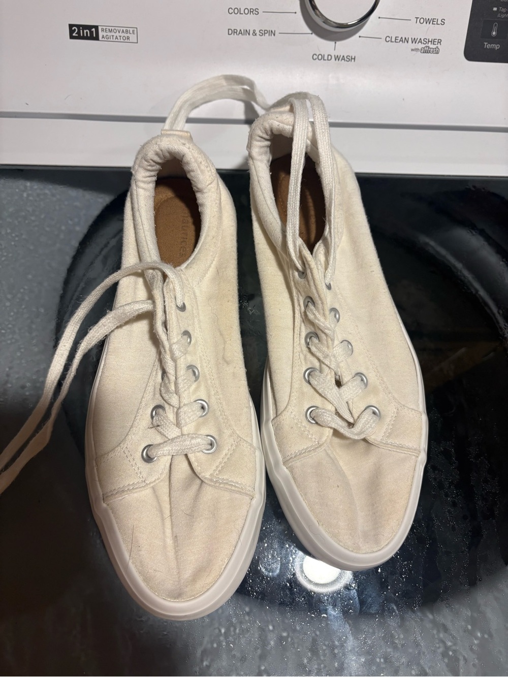 Maurices white Canvas Lace-Up Sneakers